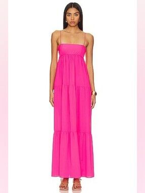 Show Me Your Mumu Long Weekend Resort Hot Pink Pebble Maxi Dress Size Medium
